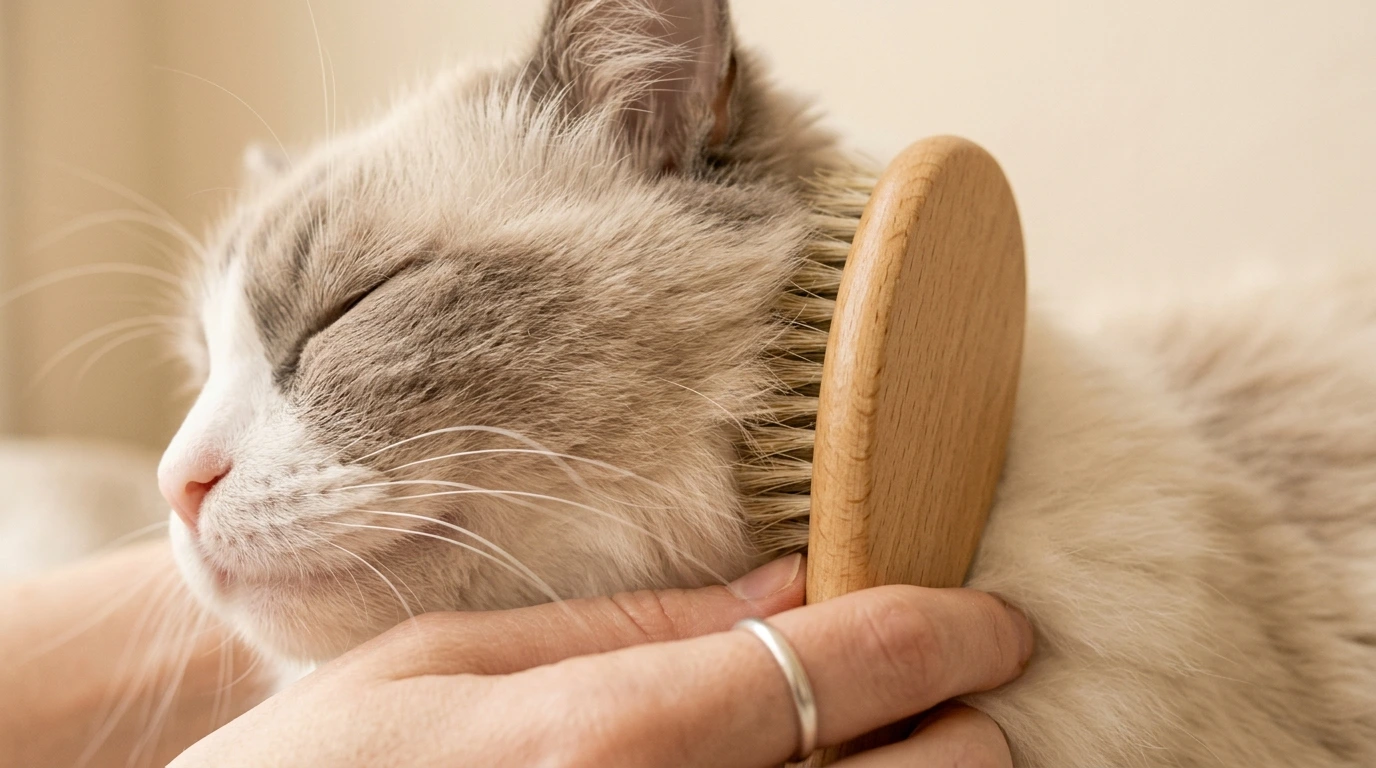 Primo piano sul pelo setoso di un gatto a pelo lungo