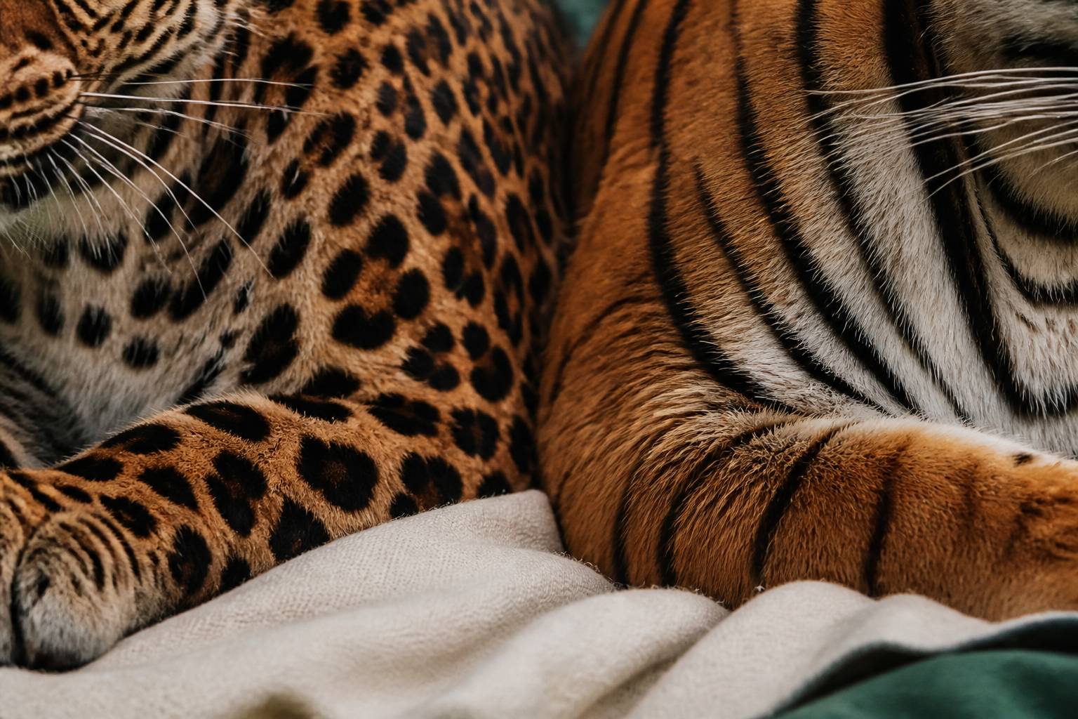 Comparaison des fourrures tachetée du Bengal et rayée du Toyger